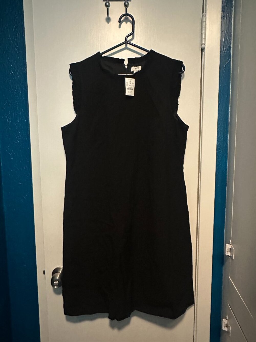 J. Crew Factory Ruffleneck Suit Dress in Black NWT